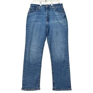 Levi's Wedgie Straight Jeans Womens 31x28 Medium Wash Button Fly 5 Pocket Twill